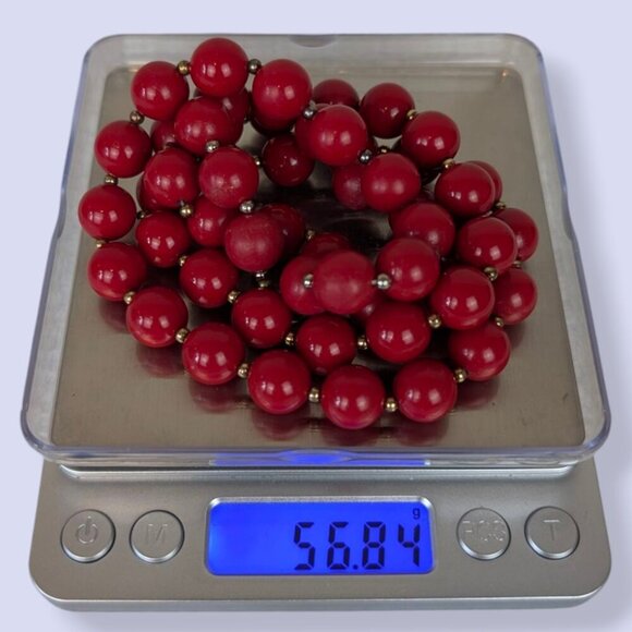 (2/$20) Vintage Red Beaded Necklace - Picture 5 of 5
